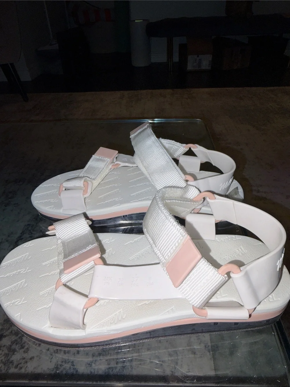 MELISSA Women's Strappy Sport Sandals in‎ Pale Pink 8
